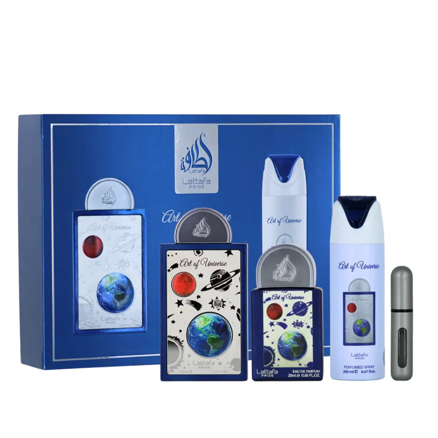 LATTAFA PRIDE ART OF UNIVERSE SET DE REGALO UNISEX - Set de regalo de 3 piezas de Eau De Parfum