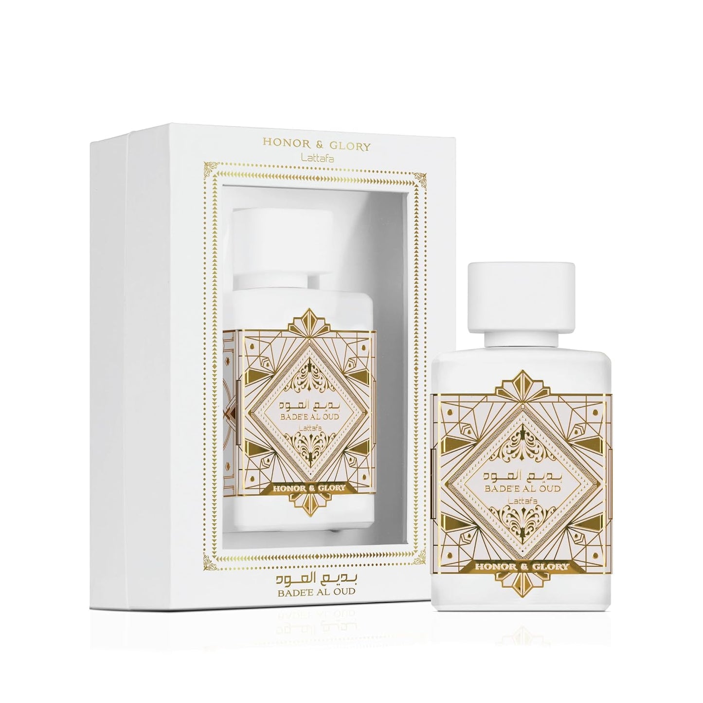 Lattafa Bade'e Al Oud Honor & Glory - Eau de Parfum de larga duración unisex, 3.40 onzas (100ml)