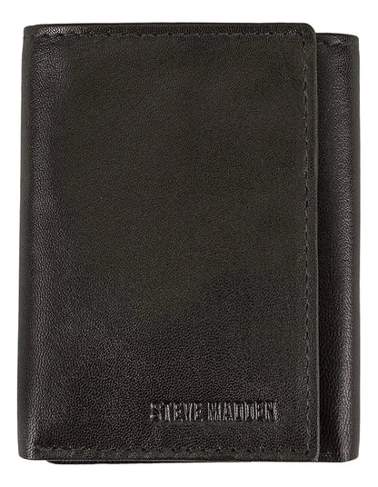 Steve Madden - Billetera Trifold Negro 100% Cuero